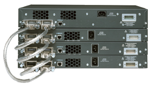 Стэк из Cisco Catalyst 3750 - вид сзади